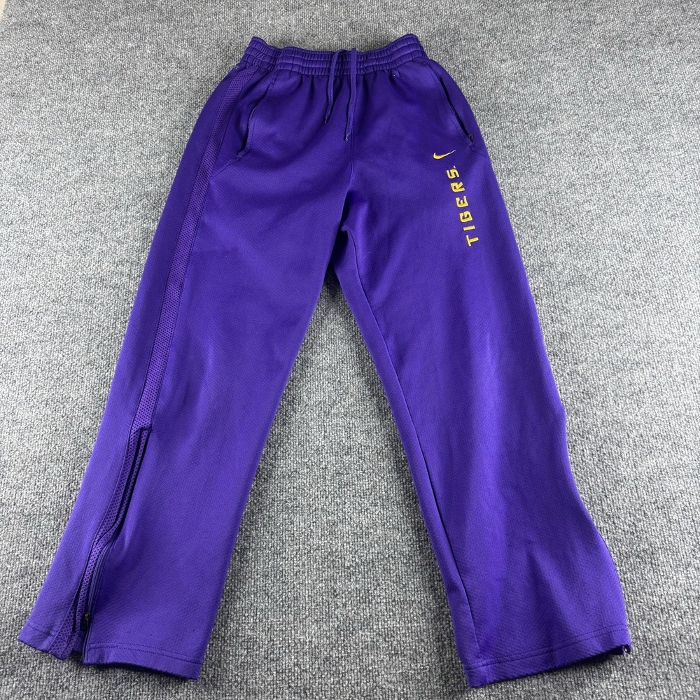 LSU Tigers Pants Mens XS Purple Nike Team Warm Up Nike FIT Track Training Adult